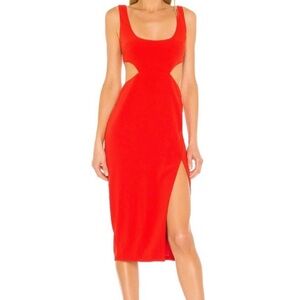 Lovers + Friends Vibrant Red Midi Dress